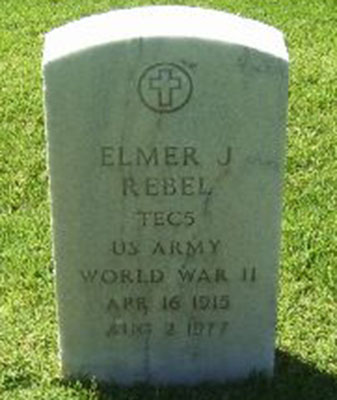 Elmer J. Rebel Grave Marker
