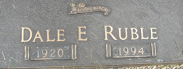 Dale E. Ruble Grave Marker