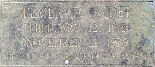 Elmer D. Ryder Grave Marker