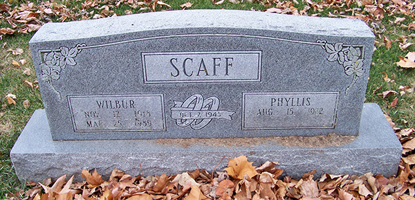 Wilbur Scaff Grave Marker