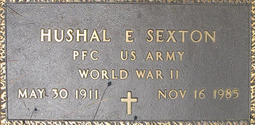 Hushal E. Sexton Grave Marker