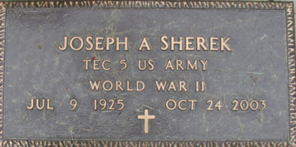 Joseph A. Sherek Grave Marker