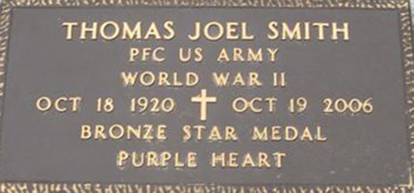 Thomas J. Smith Grave Marker
