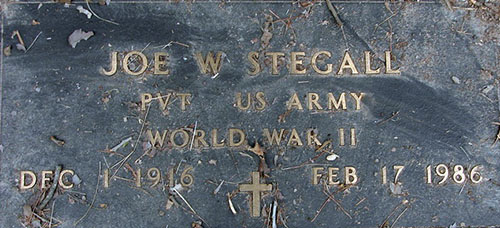 Joe W. Stegall Grave Marker