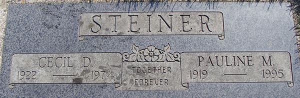 Cecil D. Steiner Grave Marker