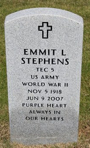 Emmit L. Stephens Grave Marker