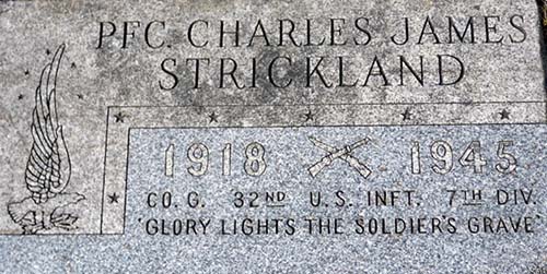 Charles J. Strickland Grave Marker