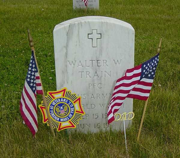 Walter W. Train Grave Marker