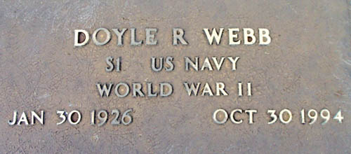 Doyle R. Webb Grave Marker