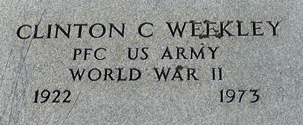 Clinton Weekley Grave Marker
