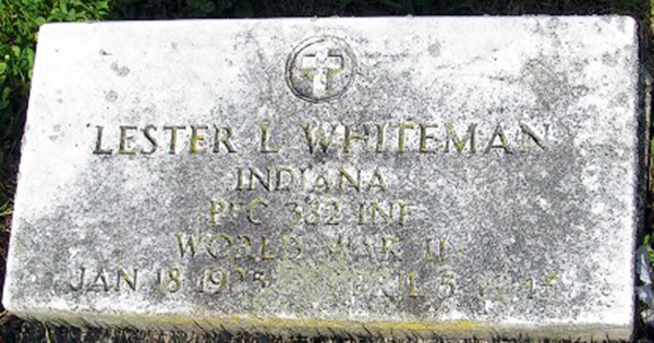 Lester L. Whiteman Original Grave Marker