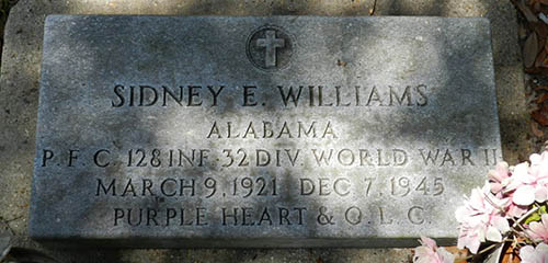 Sidney E. Williams Grave Marker