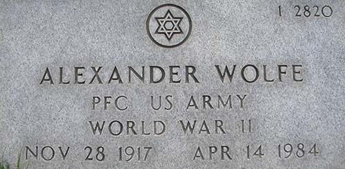 Alexander Wolfe Grave Marker