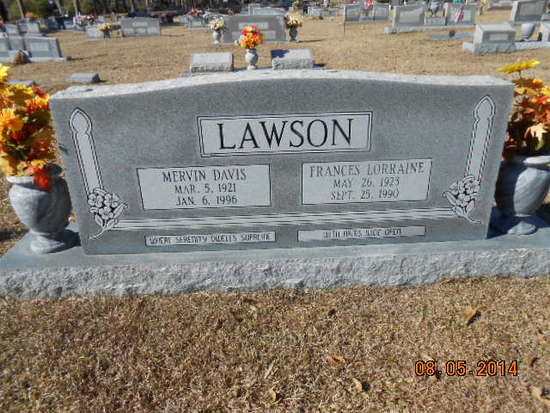 mervin d. lawson grave marker
