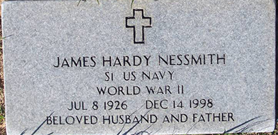james h nessmith grave marker