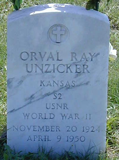 orval unzicker Grave marker