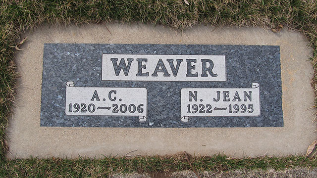 almer c. weaver grave marker