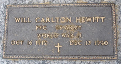 will hewitt Grave marker